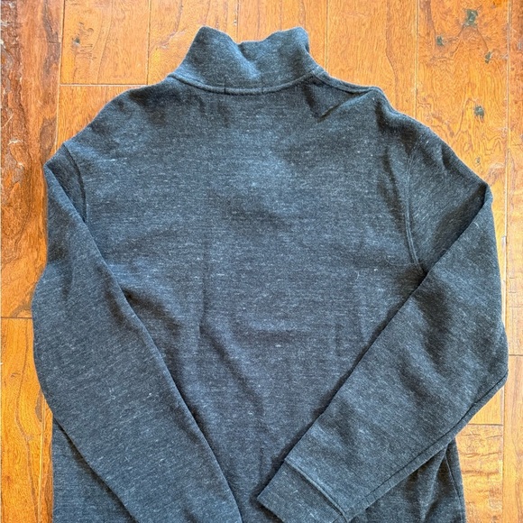 POLO RALPH LAUREN Size LG Cotton Black Dark Gray Pony 1/4 Zip Sweater - Picture 7 of 8